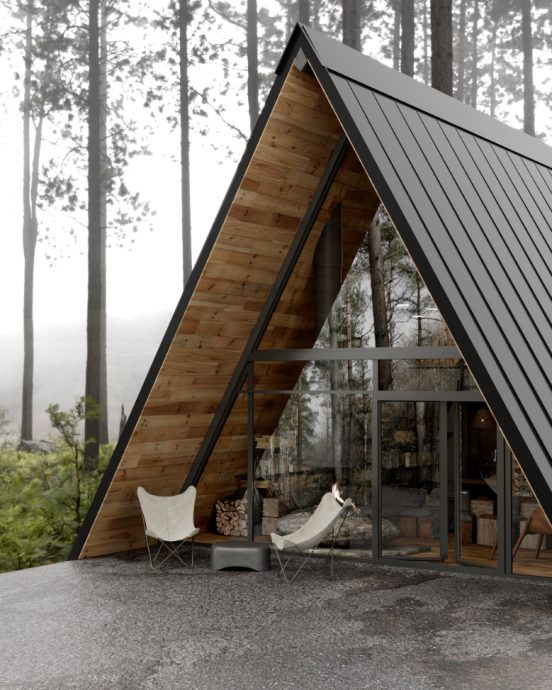 Дизайн-проект дома А-образной формы на озере Тахо, Калифорния