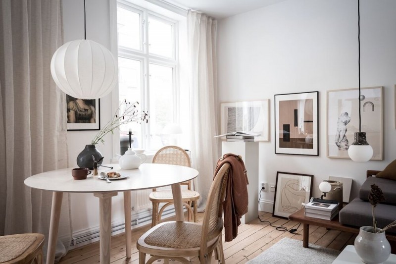 Небольшая скандинавская квартира, оформленная в нейтральной цветовой палитре