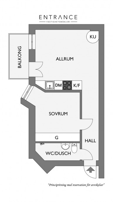 Квартира площадью 39 м2 в Гётеборге