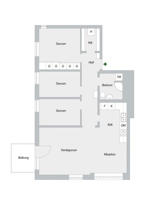 Уютная квартира площадью 84 м2 в Стокгольме