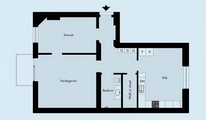 Шведская квартира площадью 72 м2