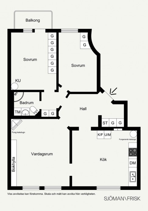 Квартира площадью 88 м2 в центре Стокгольма