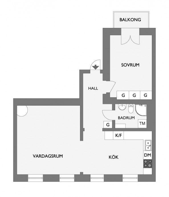 Квартира площадью 58 м2 в Гётеборге