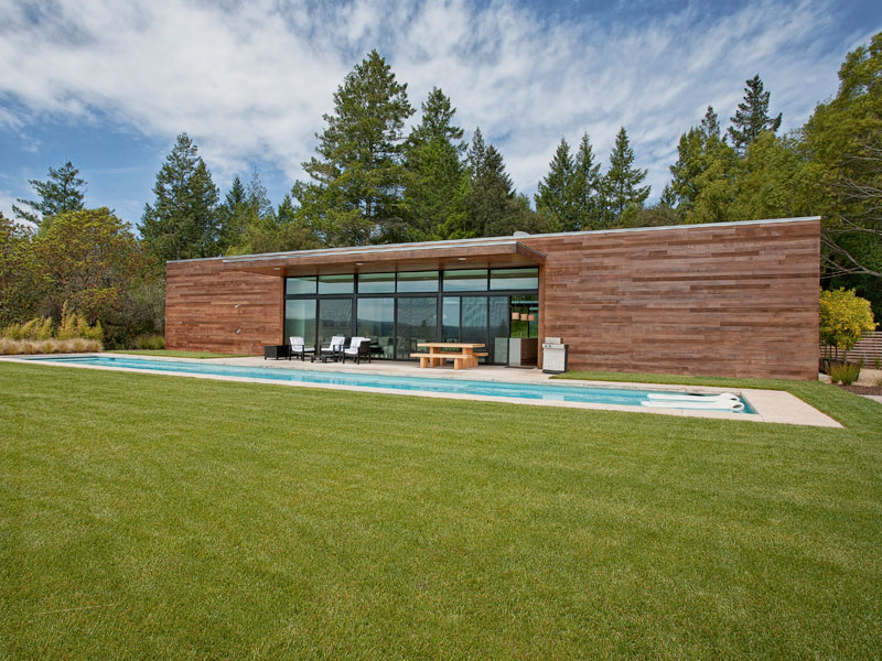 Современный одноэтажный деревянный дом в Калифорнии от Dowling Studios