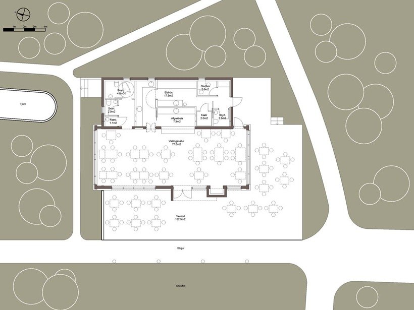 Кафе в ботаническом саду Рейкьявика (Исландия) от Kollgata Arkitektur