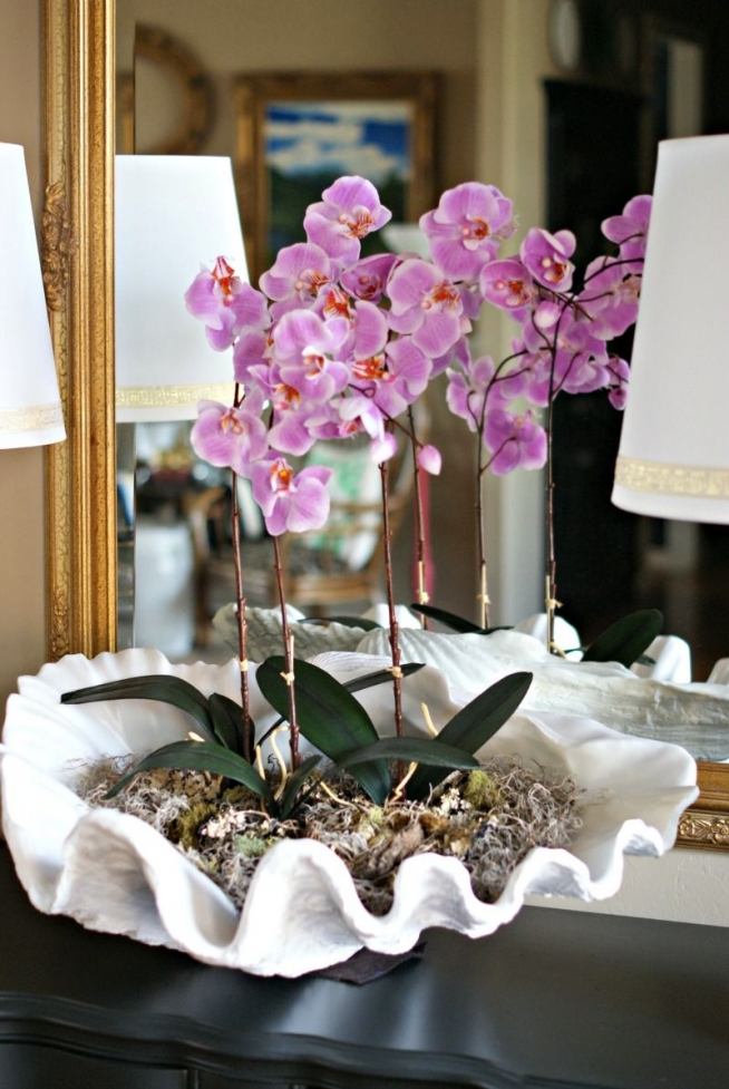 Модульные картины орхидеи в интерьере