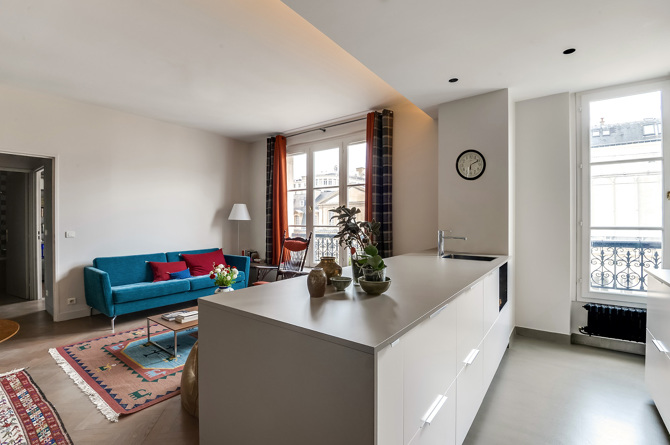 Очаровательная парижская квартира 45 м2 от Charlotte Vauvillier