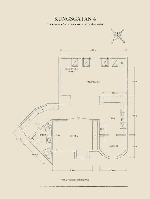 Квартира площадью 75 м2 в Гётеборге