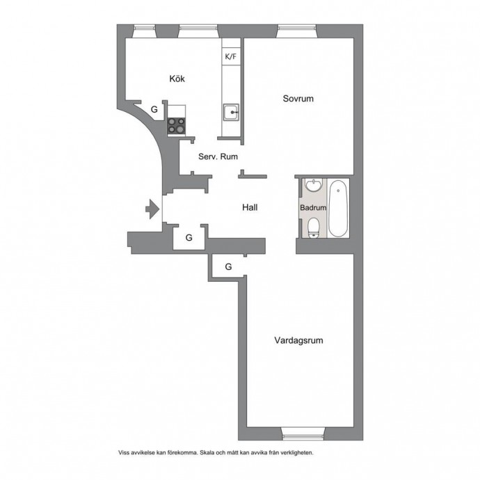 Квартира площадью 63 м2 в Стокгольме