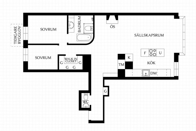 Шведская квартира площадью 90 м2
