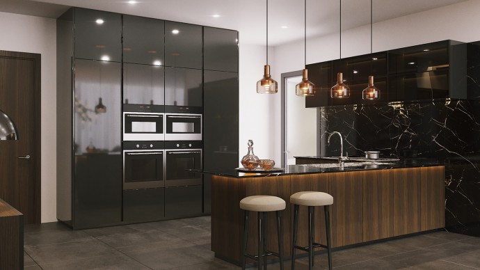 Проект квартиры, оформленной в темных тонах Проект квартиры, оформленной в темных тонах