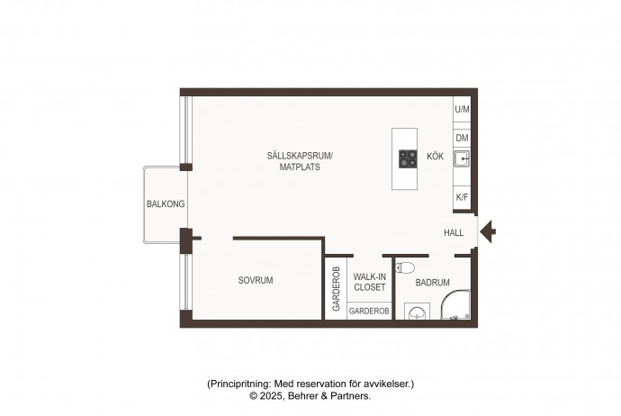 Квартира площадью 44 м2 в Стокгольме