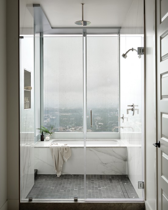 Интерьер общественных пространств и квартир в самой высокой башне в Остине, Техас