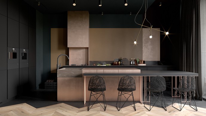 Гостиная, оформленная в тёмных тонах Гостиная, оформленная в тёмных тонах