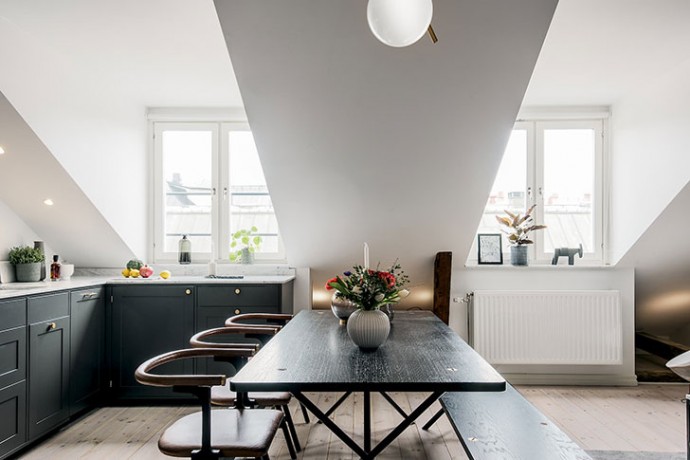 Мансардная квартира площадью 65 м2 в Стокгольме