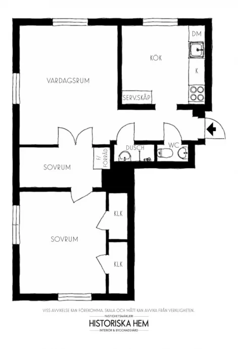 Квартира площадью 61 м2 в доме 1926 года в Стокгольме