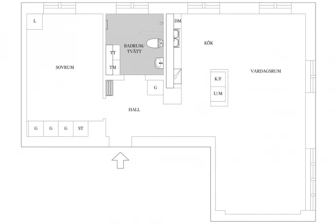 Квартира площадью 65 м2 в Мальмё, Швеция Квартира площадью 65 м2 в Мальмё, Швеция