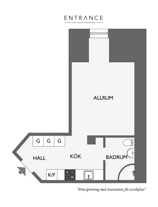Квартира площадью 31 м2 в Гётеборге