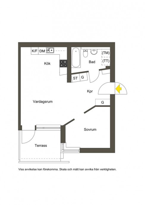 Шведская квартира площадью 48,5 м2