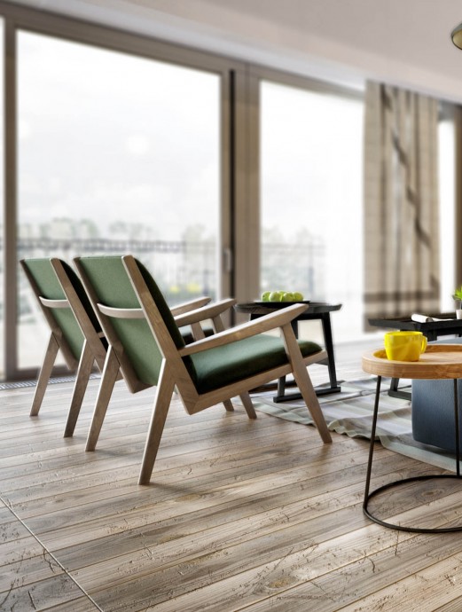 Апартаменты, оформленные  в индустриальном стиле