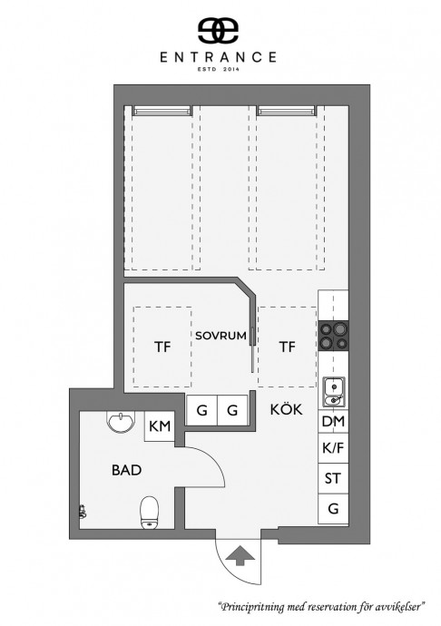 Мансардная квартира площадью 36 м2 в Гётеборге