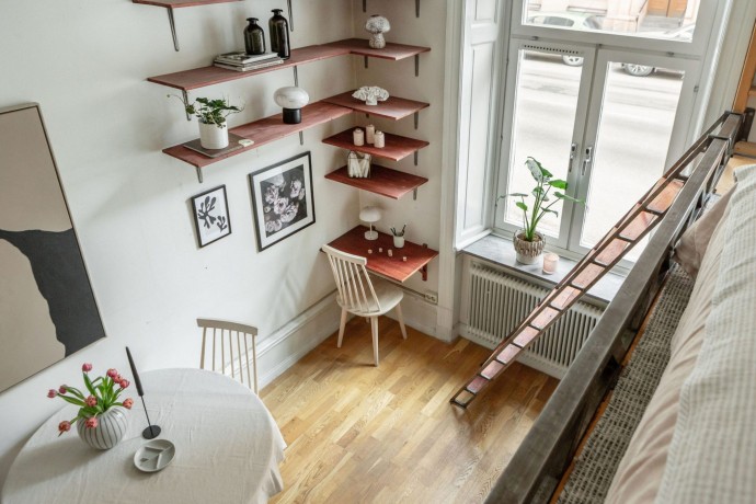 Студия площадью 28 м2 в здании XIX века в Стокгольме