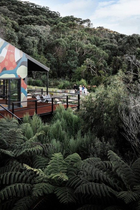 Красочный экологичный домик с видом на океан в Австралии