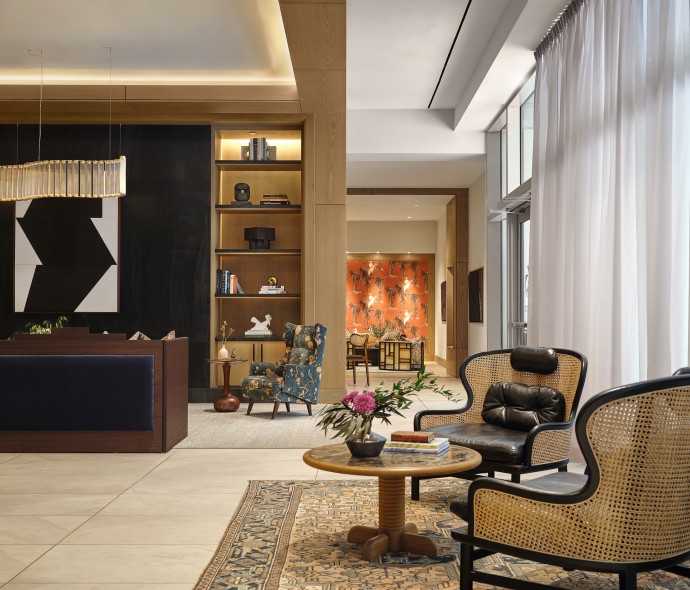 Интерьер общественных пространств и квартир в самой высокой башне в Остине, Техас