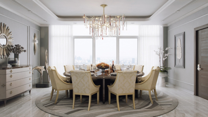 Гостиная в пентхаусе во Вьетнаме Гостиная в пентхаусе во Вьетнаме