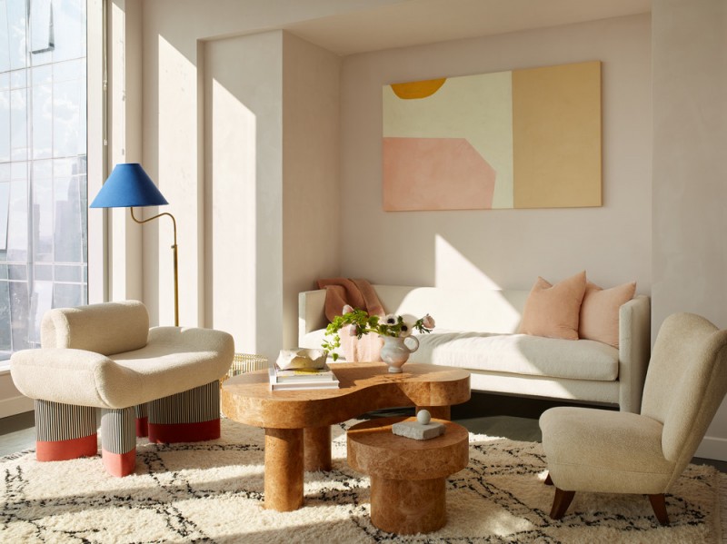 Мягкие цвета и текстуры в интерьере нью-йоркской квартиры