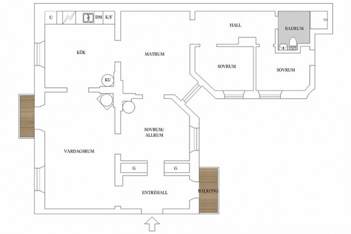 Апартаменты в городке Кристианстад, Швеция