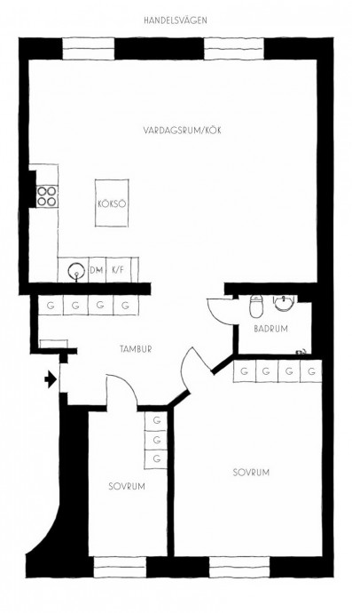 Квартира площадью 78 м2 в доме 1909 года постройки в Стокгольме Квартира площадью 78 м2 в доме 1909 года постройки в Стокгольме