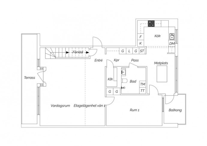 Мансарда площадью 139 м2 в Гётеборге