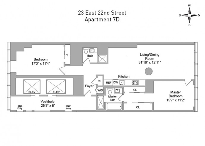 Квартира площадью 154 м2 на Манхэттене