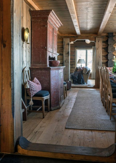 Просторный бревенчатый дом на норвежском горнолыжном курорте Гейло