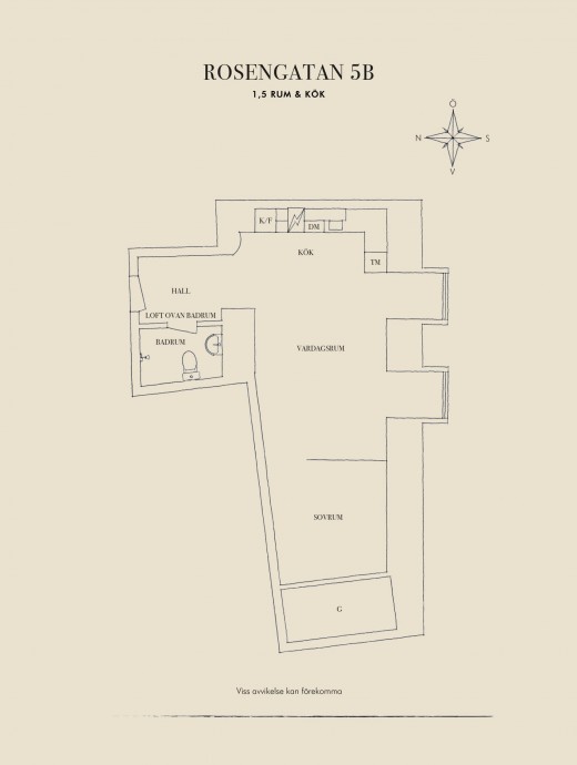 Мансардная квартира площадью 34 м2 в Гётеборге