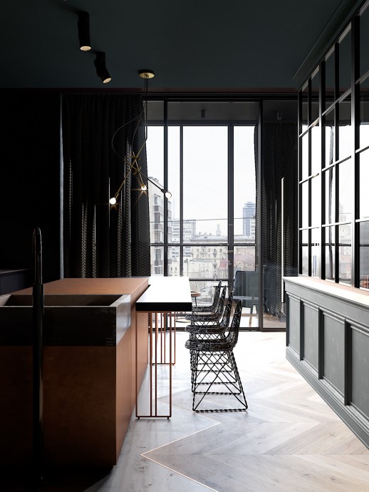 Гостиная, оформленная в тёмных тонах Гостиная, оформленная в тёмных тонах