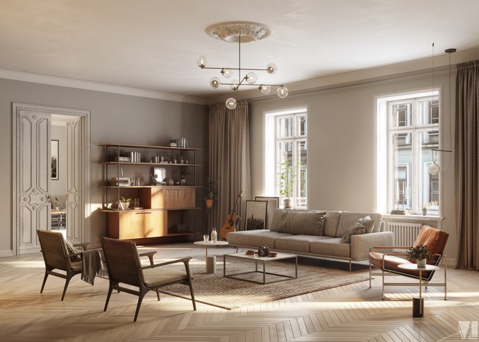 Гостиная в стиле "ретро"