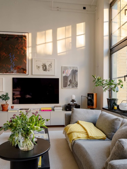 Квартира-лофт в бывшем фабричном здании в Стокгольме (67 м2)