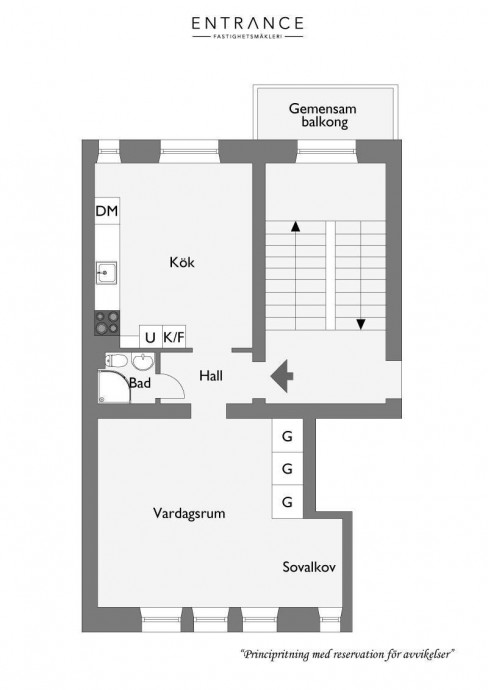 Квартира-студия площадью 51 м2 в Гётеборге