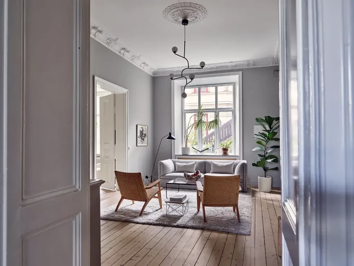 Квартира площадью 74 м2 в доме 1892 года постройки в Гётеборге