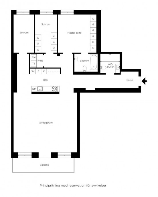 Квартира площадью 113 м2 в Стокгольме