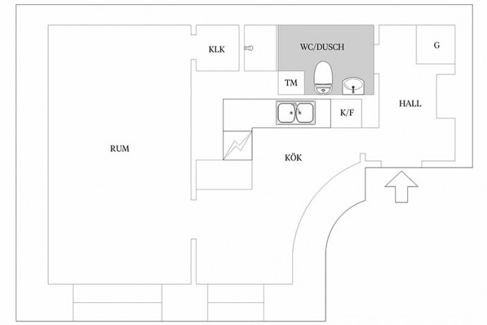 Шведская квартира площадью 44 м2