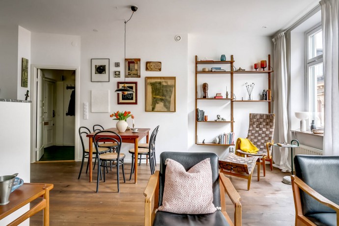 Двухуровневая квартира площадью 100 м2 в здании 1897 года постройки в Стокгольме