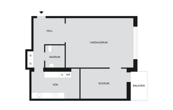 Квартира площадью 42 м2 в Стокгольме