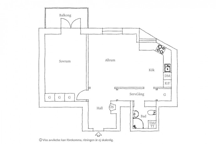 Квартира площадью 62 м2 в Гётеборге