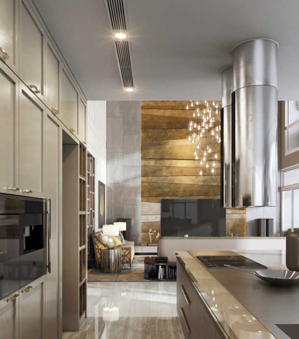 Гостиная в пентхаусе во Вьетнаме Гостиная в пентхаусе во Вьетнаме