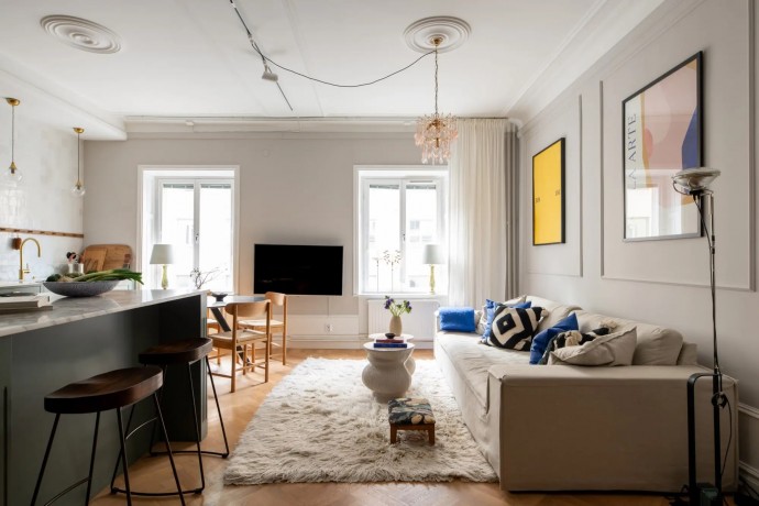 Квартира площадью 59 м2 в здании конца XIX века в Стокгольме