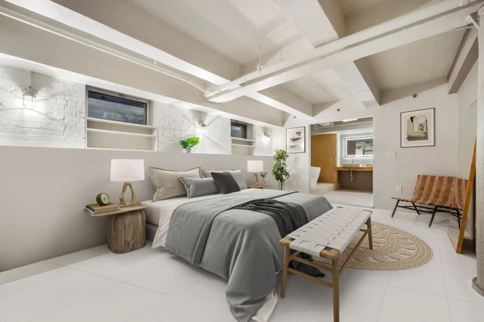 Двухуровневый лофт на территории бывшего склада чайной компании Tetley в Гринвич-Виллидж, Нью-Йорк