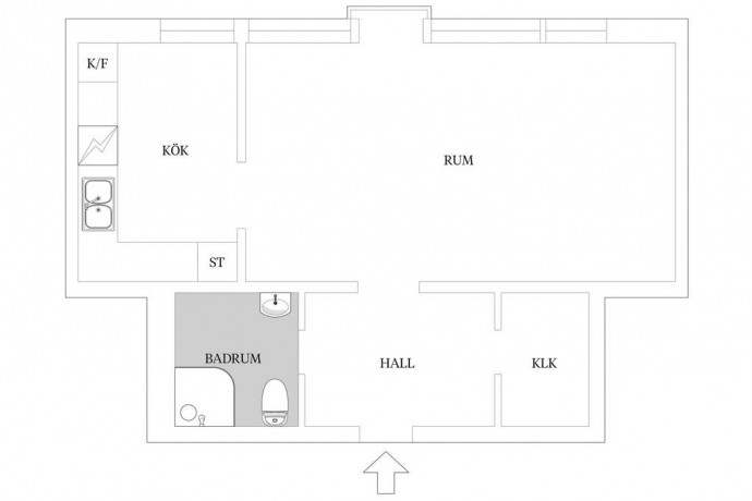Квартира-студия площадью 35 м2 в Гётеборге